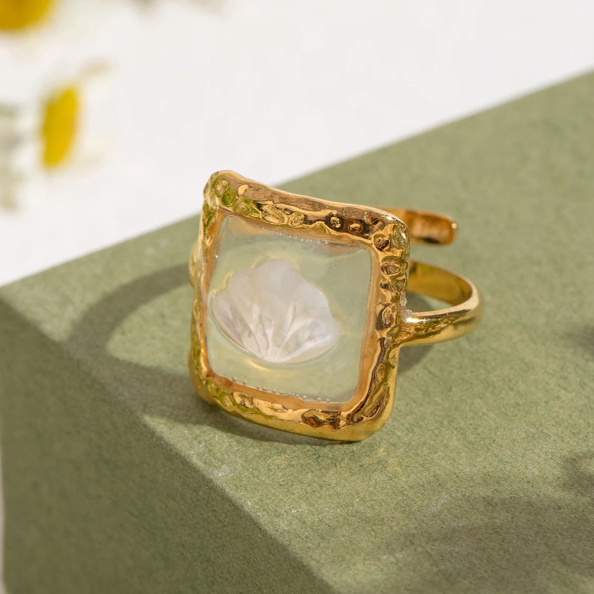 8K Gold Plated Shell Ring