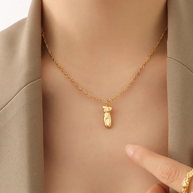 Body Pendant Necklace -Gold