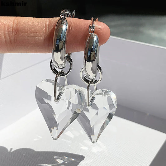 Heart drop earrings