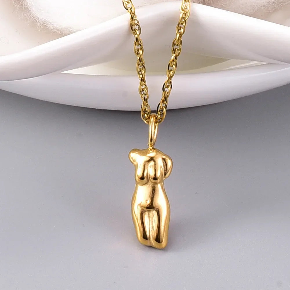 Body Pendant Necklace -Gold