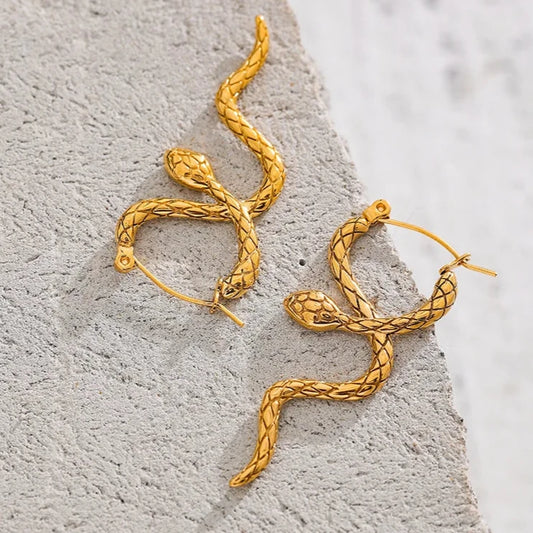 Snake Hoop Earrings