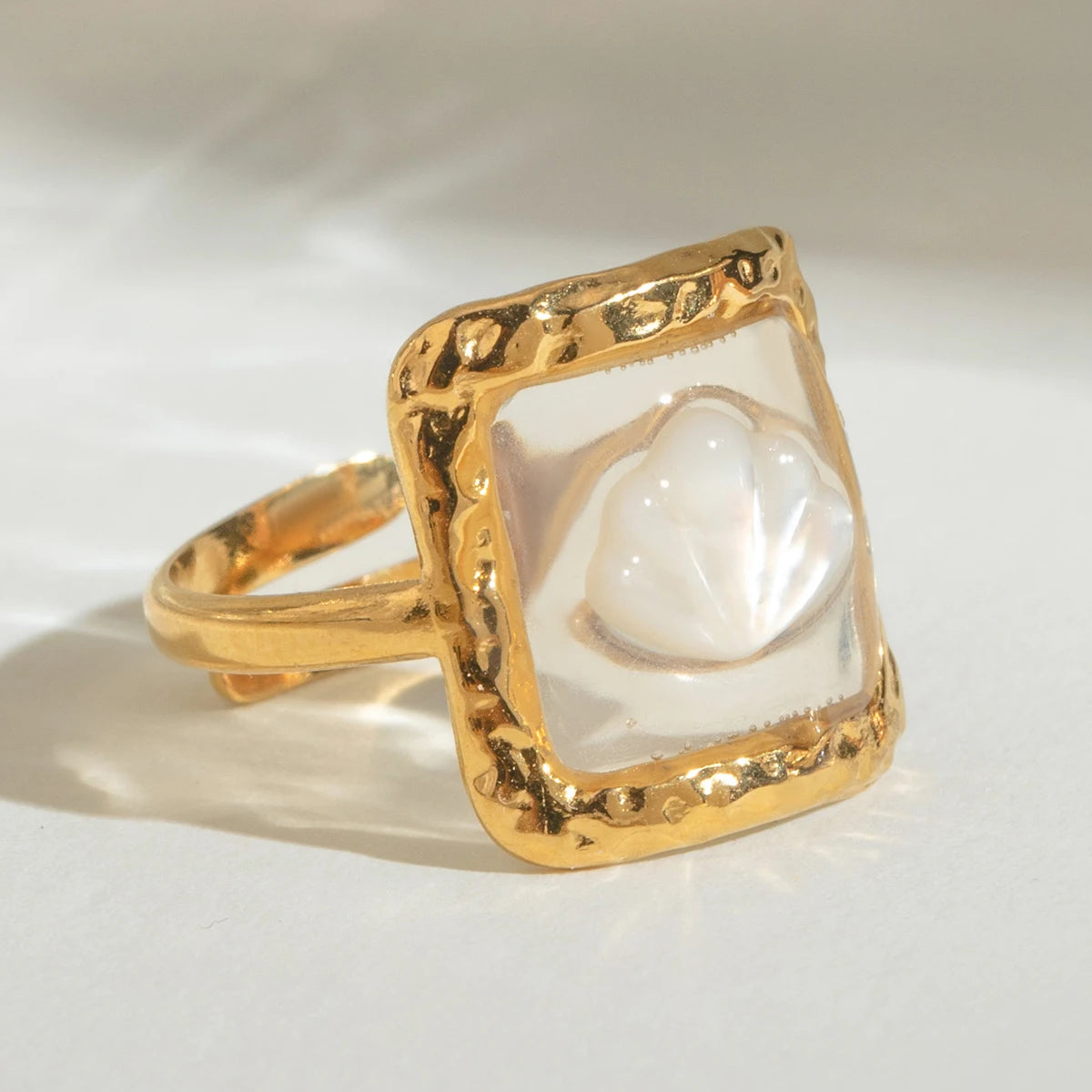 8K Gold Plated Shell Ring