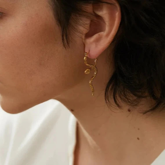 Snake Hoop Earrings