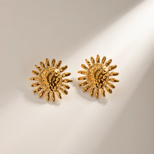 18k Gold Plated Sunflower Earrings