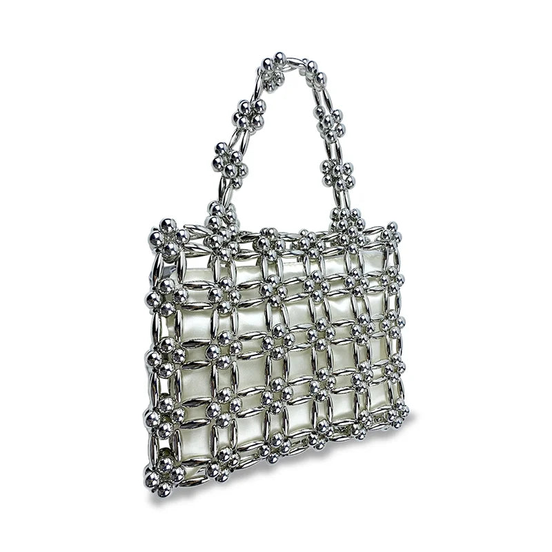 Aria Beaded Bag - Silver