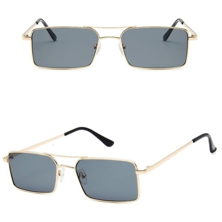 Rectangular metal sunglasses
